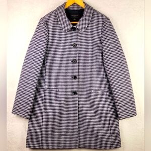 Ann Taylor Factory Pea Coat Size Large Button Up Line Long Multicolor Tweed